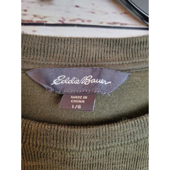 Eddie Bauer Green Knit Long Sleeve Preppy Pullover Sweater Women's Size Large - Picture 3 of 10